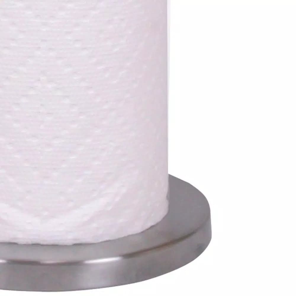 Home Basics Stainless Steel Paper Towel Holder - Freestanding Brushed Metal Design