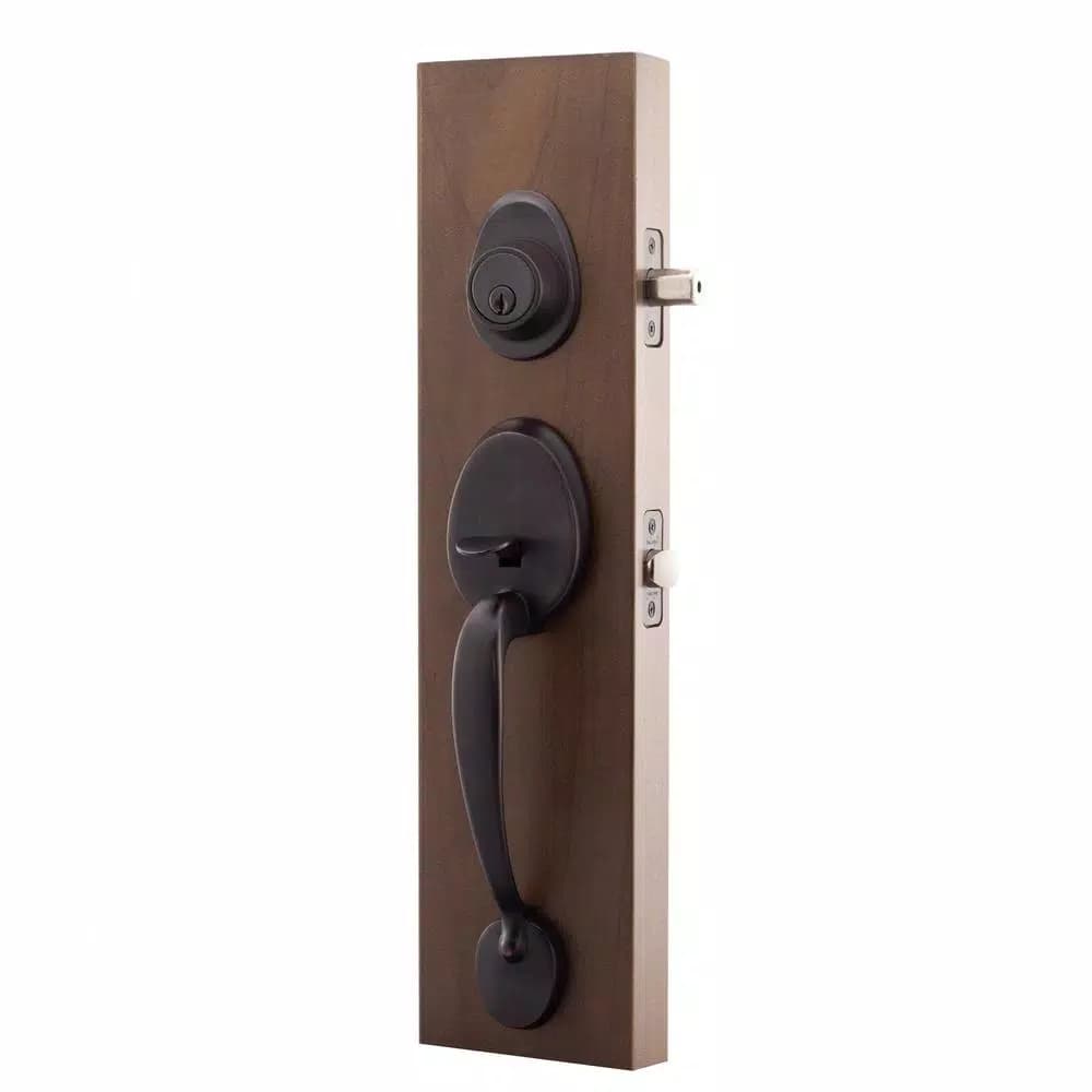 Copper Creek Colonial Handleset with Waverlie Lever Trim in Tuscan Bronze