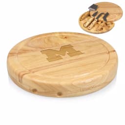TOSCANA Michigan Wolverines Circo Wood Cheese Board Set with 4 Stainless Steel Tools thumbnail 2