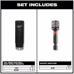 Milwaukee SHOCKWAVE Impact Duty 3/8 in. Drive Deep Well Socket Set, 3-Piece thumbnail 2