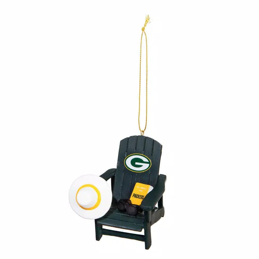 Team Sports America Green Bay Packers NFL Adirondack Chair Christmas Ornament, Beach & Sports Theme