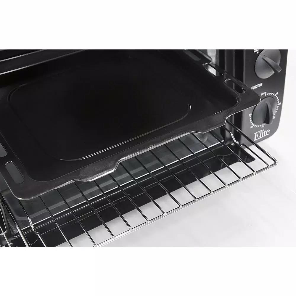 Elite Platinum 8-in-1 Multifunction Convection Toaster Oven Broiler with Rotisserie, 1500W, Black