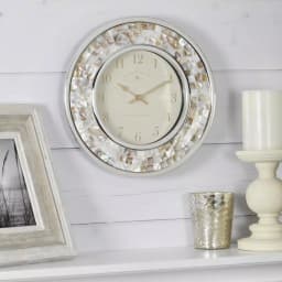 FirsTime and Co. Pearl Mosaic Wall Clock - Coastal Shell Design, 10.25 in. thumbnail 1