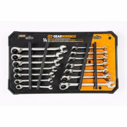 GearWrench 14-Piece 12-Point SAE/Metric Reversible Ratcheting Combination Wrench Set thumbnail 4