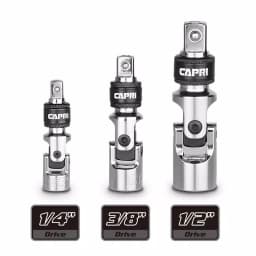 Capri Tools Quick Release Universal Joint Set, 3-Piece Chrome Vanadium Steel thumbnail 3