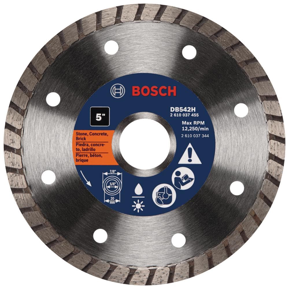 Bosch 5 in. General Purpose Diamond Circular Saw Blade for Concrete, Block, Brick, and Stone