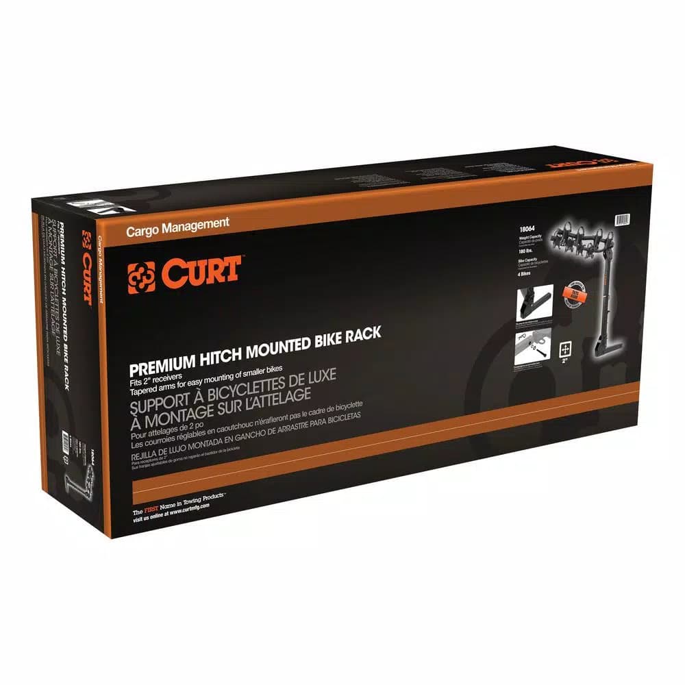 CURT Premium 4-Bike Hitch Mounted Bike Rack with Tapered Arms