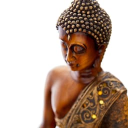 LITTON LANE Polystone Sitting Buddha Sculpture with Mirrored Accents and Bronze Finish thumbnail 4