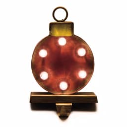 Glitzhome 2-Pack Marquee LED Stocking Holders - Metal Tree & Gift Box Holiday Decor thumbnail 2