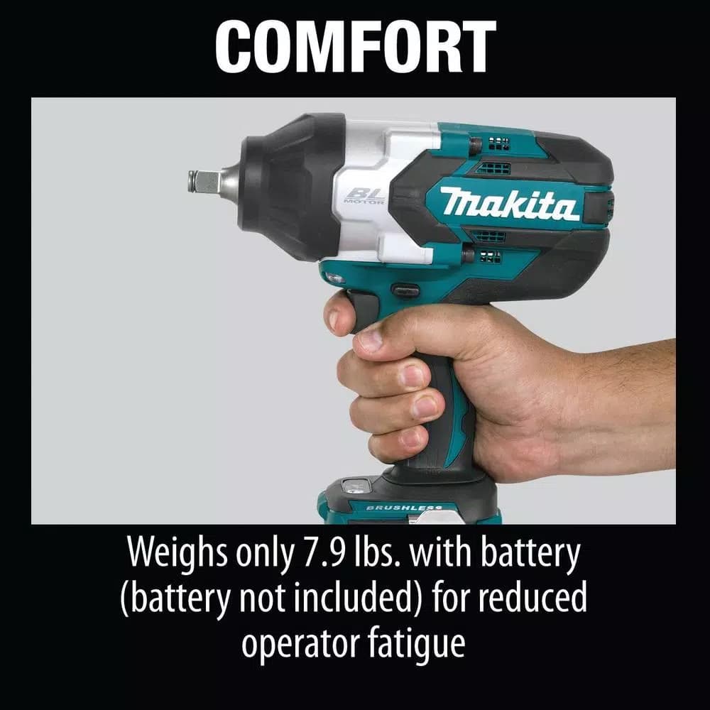 Makita 18V LXT Brushless Cordless High Torque 1/2 in. Square Drive Impact Wrench with 5.0 Ah Battery