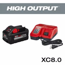 Milwaukee M18 REDLITHIUM HIGH OUTPUT XC 8.0 Ah Battery and M12/M18 Rapid Charger Starter Kit thumbnail 1