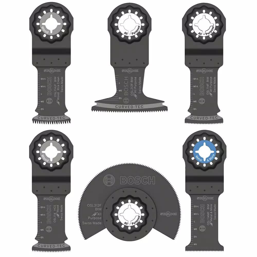 Bosch Starlock Oscillating Multi-Tool Accessory Blade Set, 6-Piece Carbide Cutting Kit