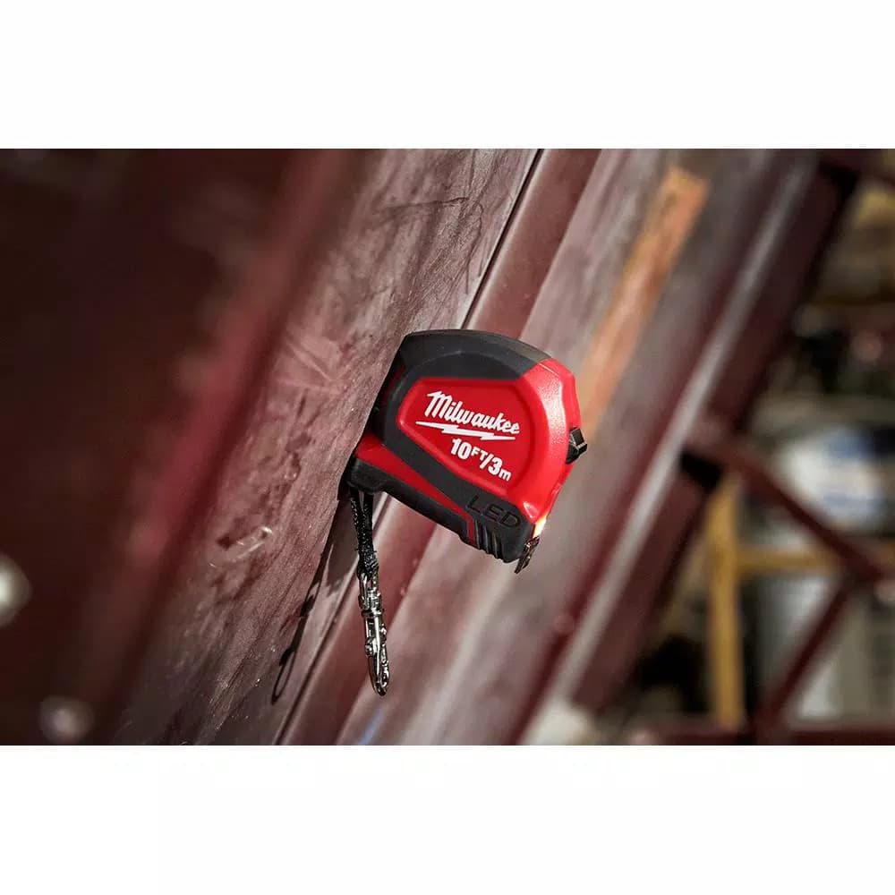 Milwaukee 10 ft. Keychain Tape Measure with LED Light and Magnetic Back