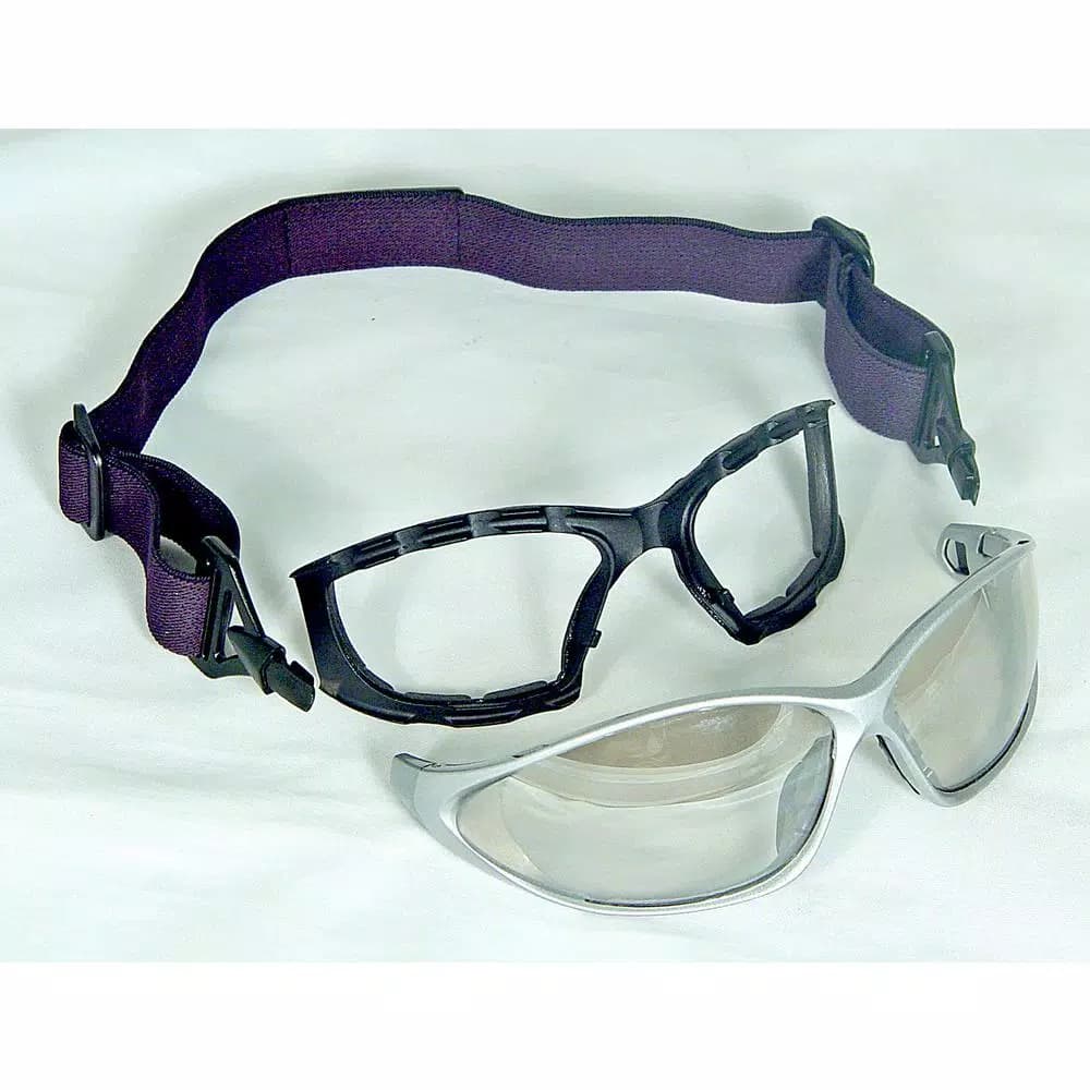 DEWALT Framework Smoke Lens Safety Glasses with Foam Shield and Elastic Head Strap