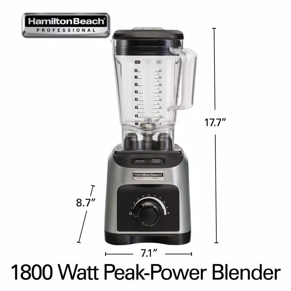 Hamilton Beach Professional 1800W 11-Speed 64 oz. Blender, Grey
