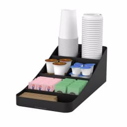 Mind Reader Trove 7-Compartment Coffee Condiment Organizer Caddy, Black thumbnail 4
