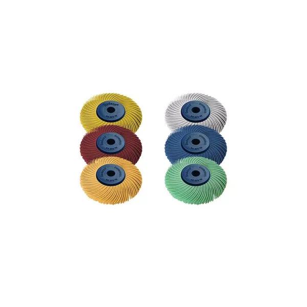 Dedeco Sunburst 2 in. 3-Ply Radial Discs, 1/4 in. Arbor, 6-Piece Thermoplastic Polishing Tool Assortment