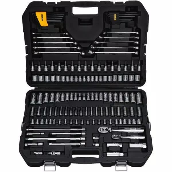 DEWALT 156-Piece Mechanics Tool Set, Ratchet and Socket Set with Molded Case