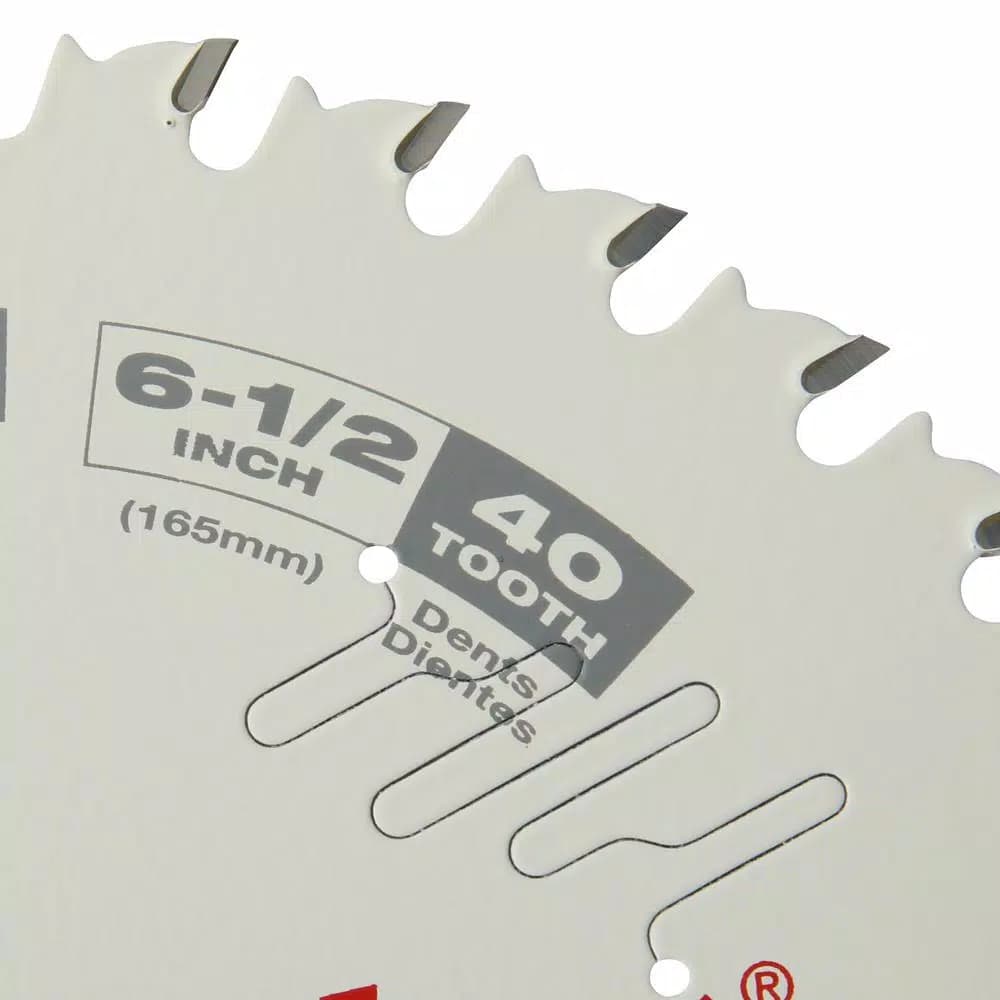 Milwaukee 6-1/2 in. 40-Tooth Fine Finish Circular Saw Blade