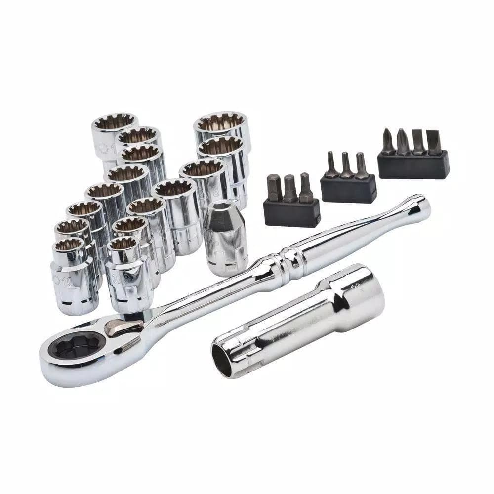Husky 90-Piece Mechanic Tool Set with 28-Piece 3/8 in. Drive Pass-Through Socket Wrench Set