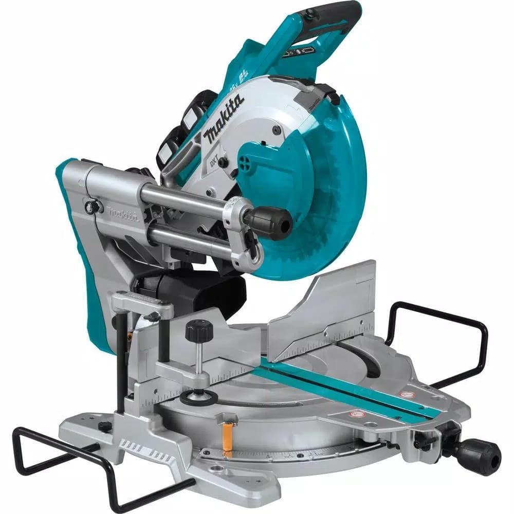 Makita 10 in. Dual-Bevel Sliding Compound Miter Saw X2 LXT Brushless Cordless with Laser and 5.0 Ah Batteries