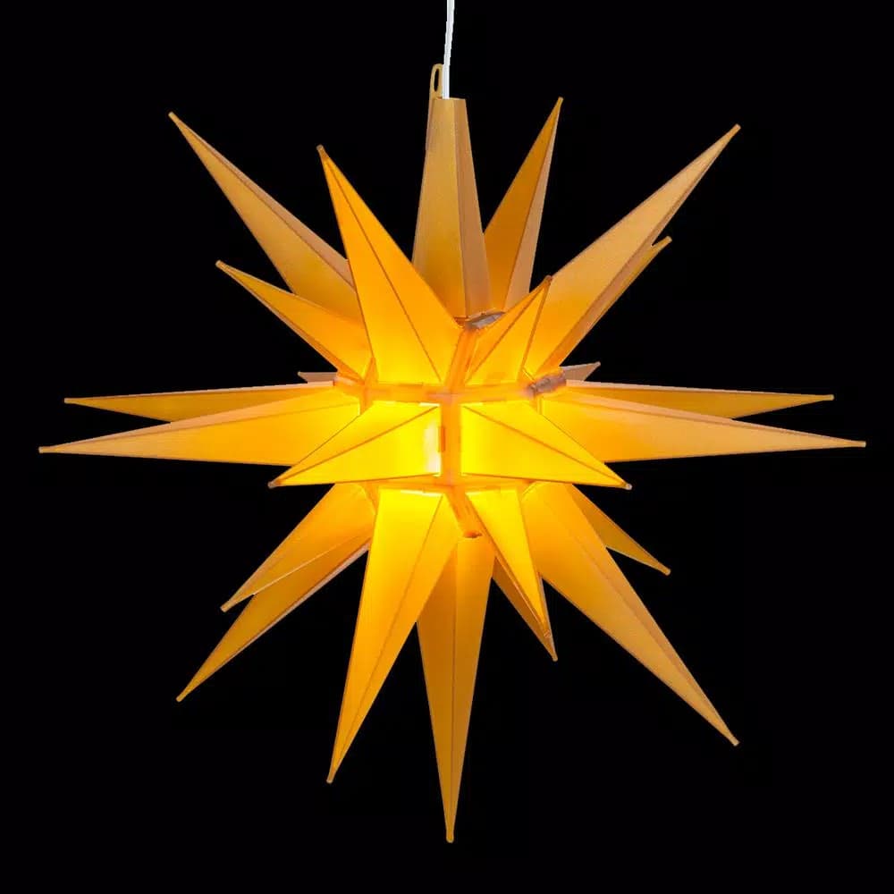 Kringle Traditions 14 in. Illuminated Gold Moravian Star LED Holiday Decoration