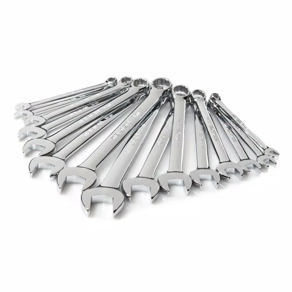 TEKTON 30-Piece Combination Wrench Set, 1/4-1 in. and 8-22 mm with Roll-Up Pouch