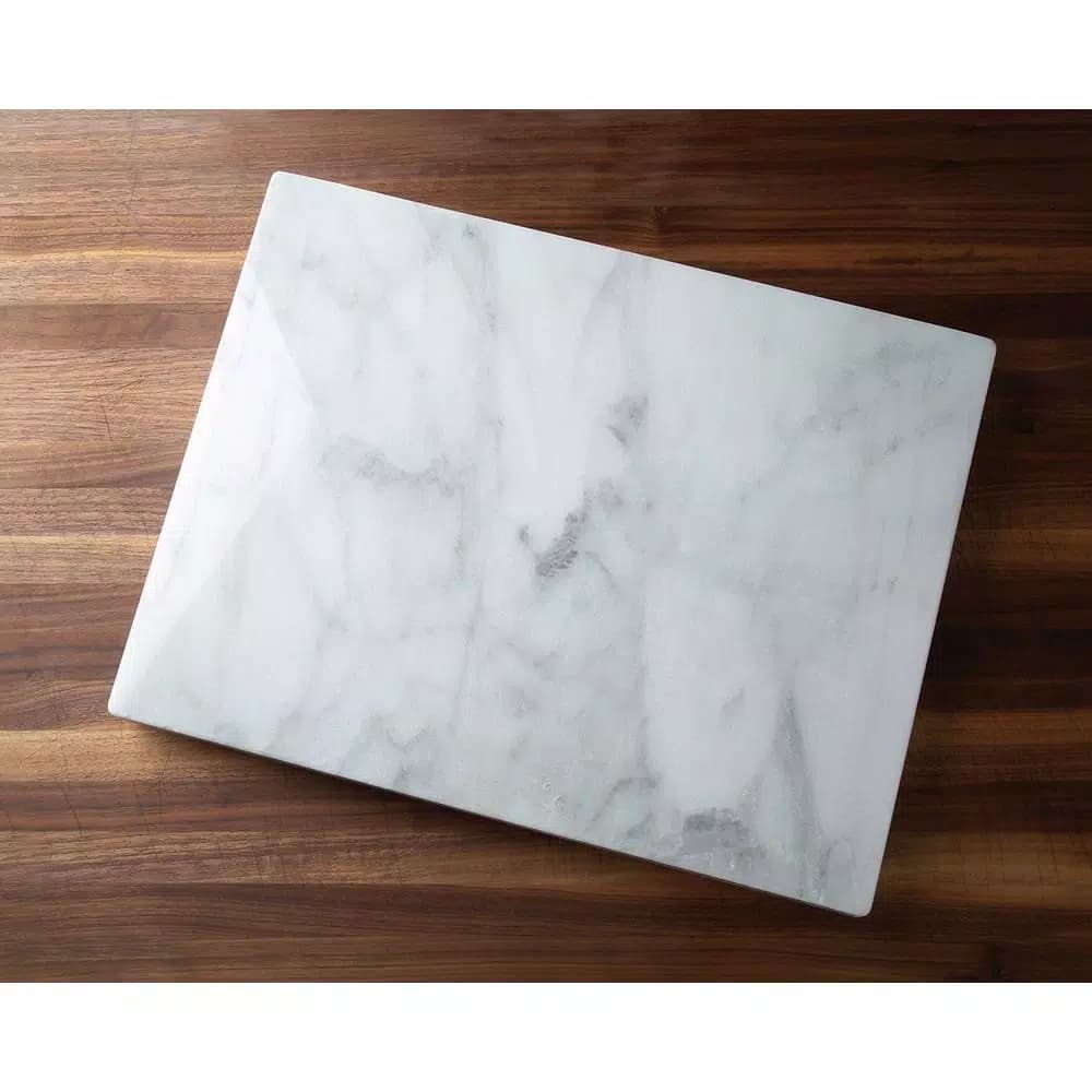 Fox Run White Marble Pastry Board, 12 x 16 inch Rolling Surface for Dough and Pastries