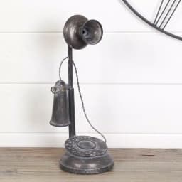 Aspire Home Accents Black Graham Metal Telephone Decorative Collectible - Distressed Black, Purple & Gold thumbnail 1