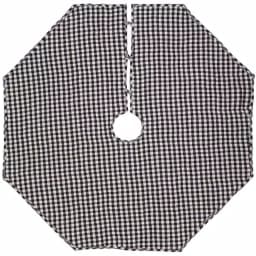 VHC Brands Emmie 48 in. Black and White Patchwork Christmas Tree Skirt, Hand-Quilted Cotton thumbnail 2