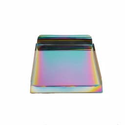 Mind Reader Assorted Color Rainbow Steel Rectangular Serving Tray with Handles thumbnail 5