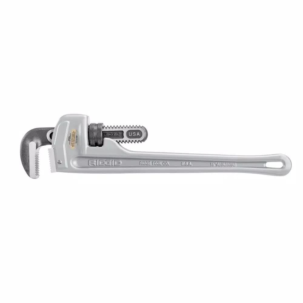 RIDGID 18 in. Aluminum Straight Pipe Wrench, 2.5 in. Capacity