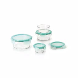 OXO Good Grips Smart Seal 8-Piece Borosilicate Glass Round Food Storage Container Set thumbnail 2