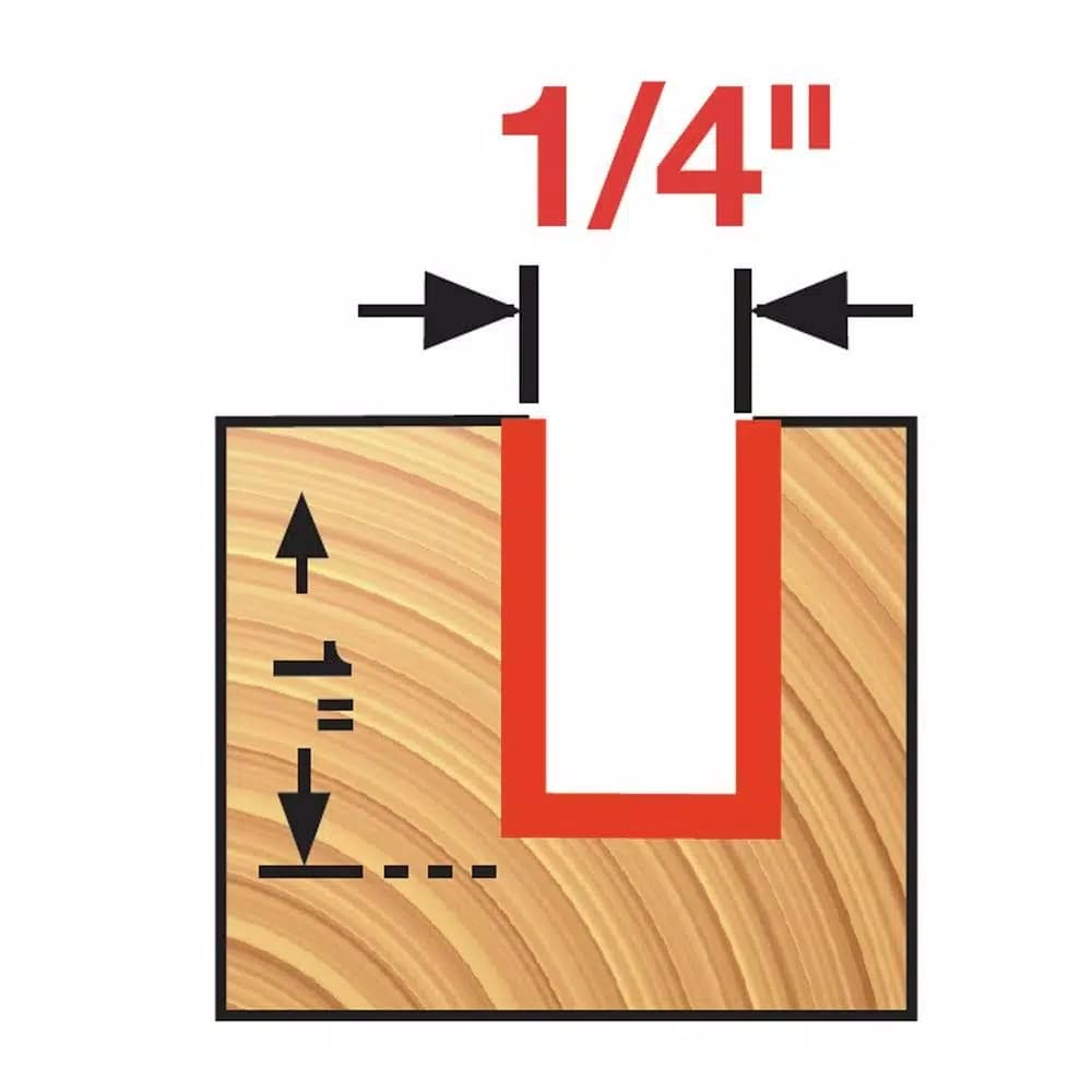 Diablo 1/4 in. x 1 in. Solid Carbide Straight Router Bit