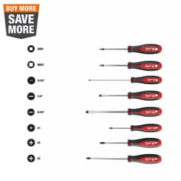Milwaukee 8-Piece Screwdriver Set with Magnetic Hardened Tips thumbnail 1