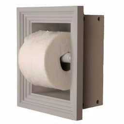 Unbranded Newton Recessed Toilet Paper Holder with Melbourne Frame, Solid Pine, Gray thumbnail 1