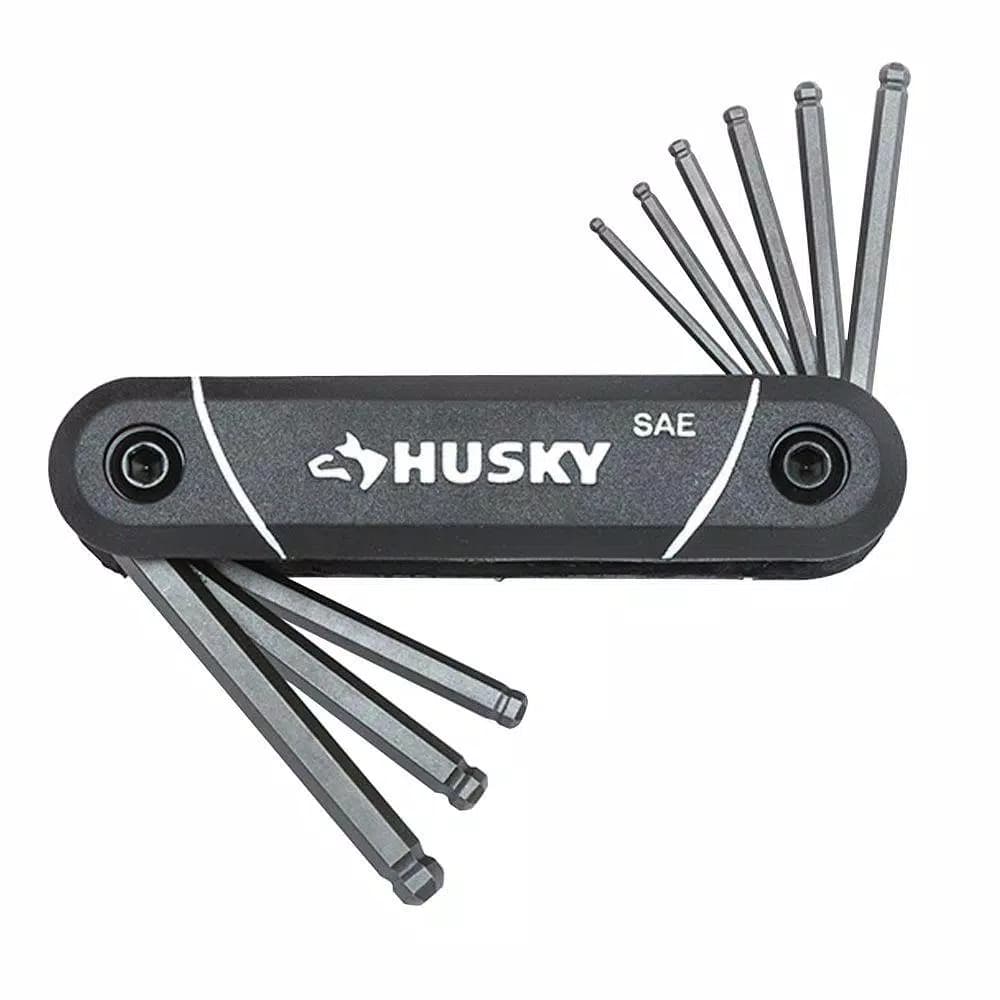 Husky 17-Piece Folding Ball-End Hex Key Set, SAE and Metric