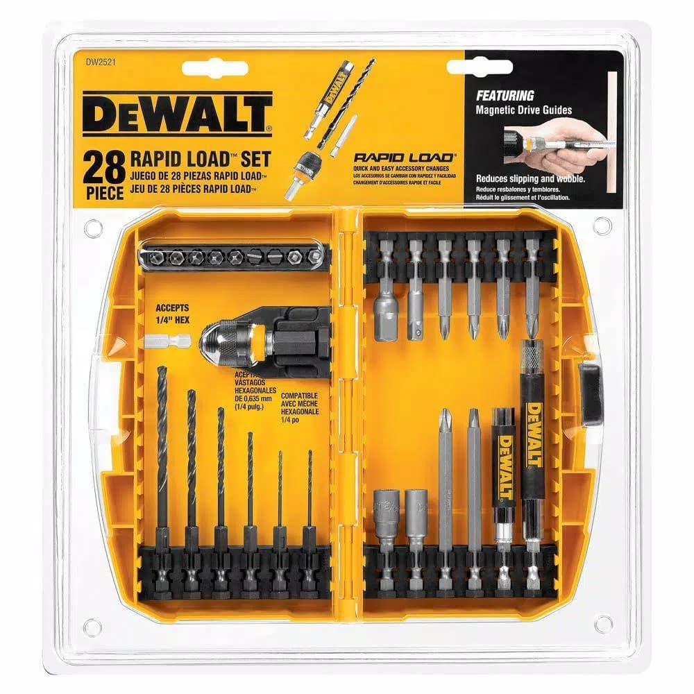 DEWALT 28-Piece Rapid Load Black Oxide Drill Bit Set with Hex-Shank Locking System