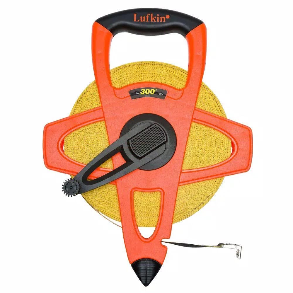 Lufkin 300 ft. Hi-Viz Orange Fiberglass Tape Measure, 1/2 in.