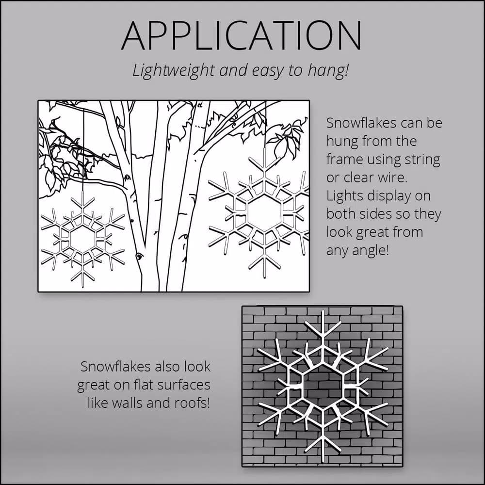 Kringle Traditions 36 in. 105-Light LED Warm White Folding Snowflake Decoration