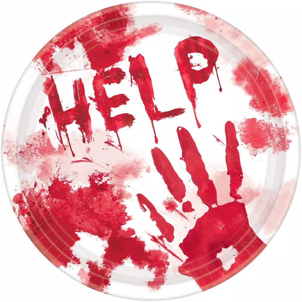 Amscan Halloween Blood Splattered Paper Plates, 7 in. x 7 in., 54-Count (3-Pack)