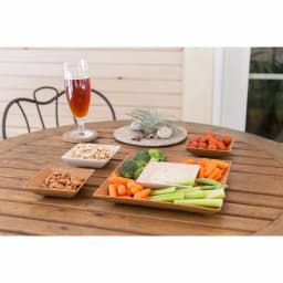 Unbranded EVO Sustainable Goods Wood-Plastic Composite Serving & Snack Set, 5-Piece Light Brown thumbnail 2