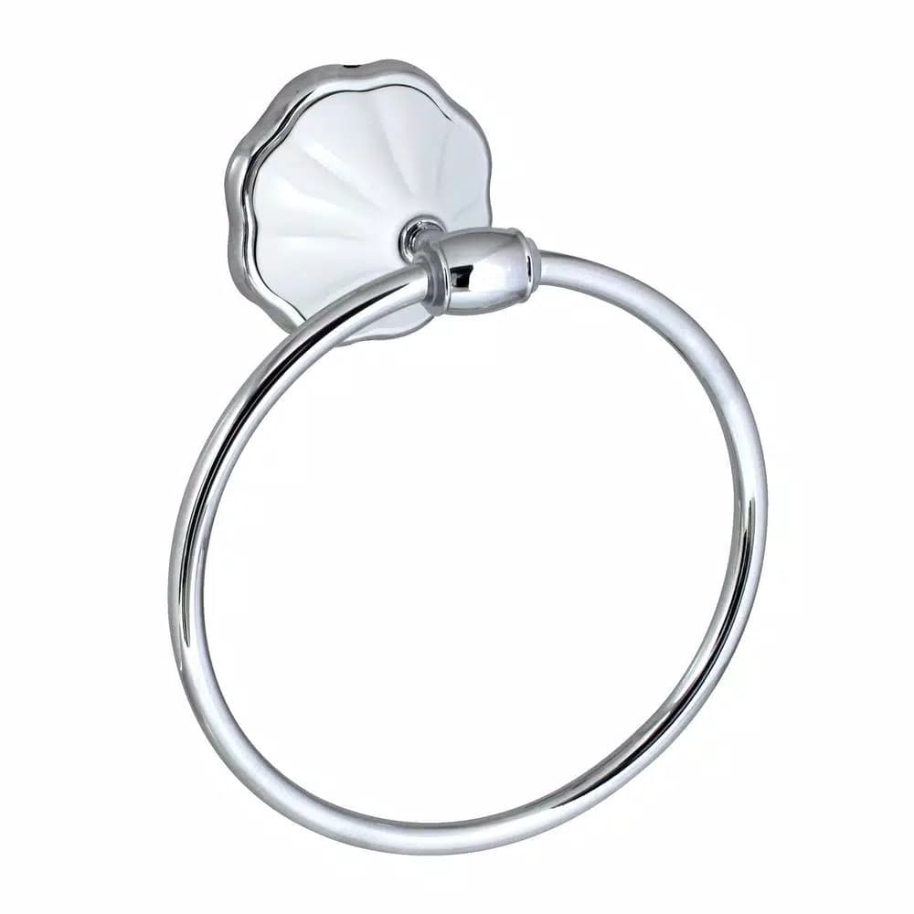 MODONA Flora 4-Piece Bathroom Accessories Set - White Porcelain & Polished Chrome