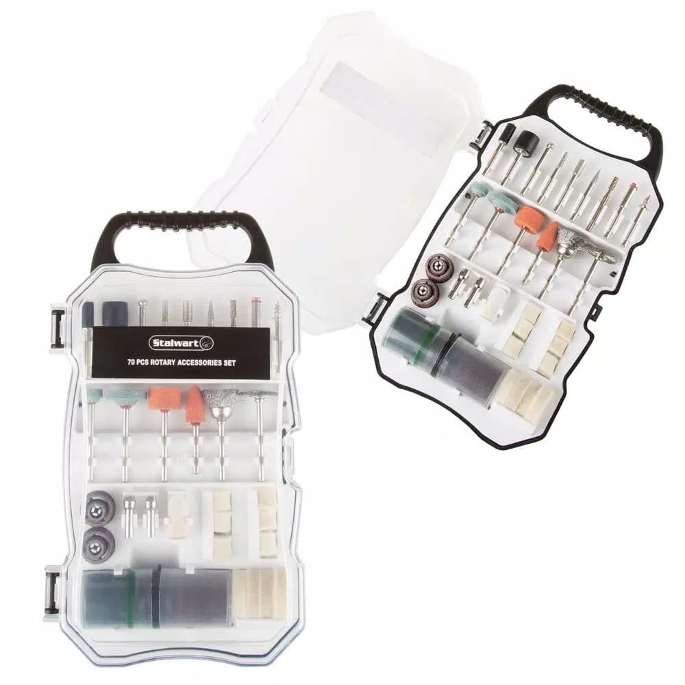 Stalwart 70-Piece Rotary Tool Accessory Kit for Sanding, Grinding, and Polishing