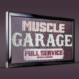 Crystal Art Gallery Muscle Garage Full Service Open 24 Hours LED Animated Wall Sign thumbnail 3