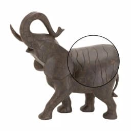 LITTON LANE 10 x 12 in. Decorative Elephant Sculpture - Cracked Dark Brown Clay Finish Polystone Statuary thumbnail 3