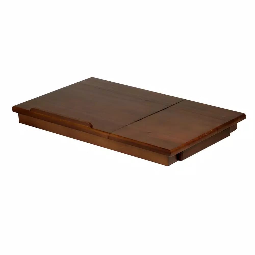 Winsome Alden Solid Wood Lap Desk with Flip Top and Pull-Out Drawer, Antique Walnut Finish