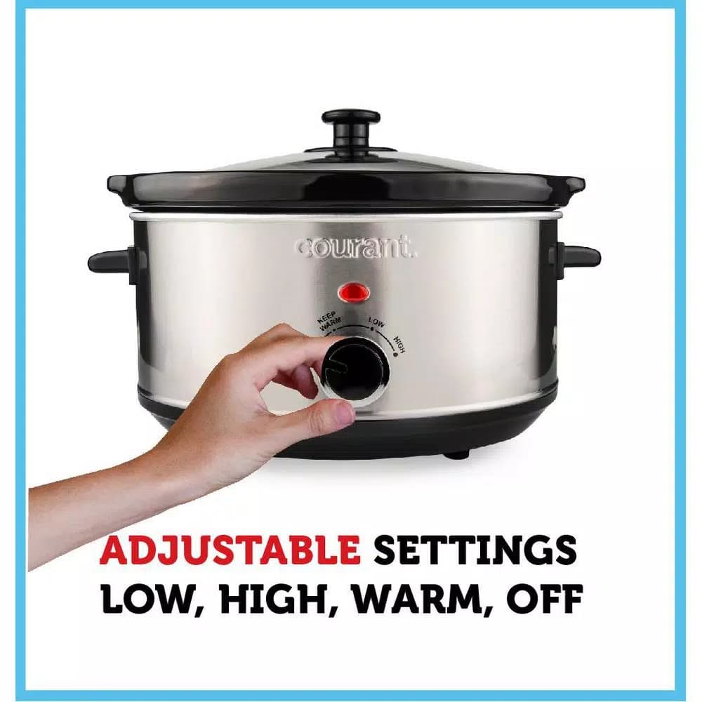 Courant 3.5 Qt. Stainless Steel Slow Cooker with Temperature Settings