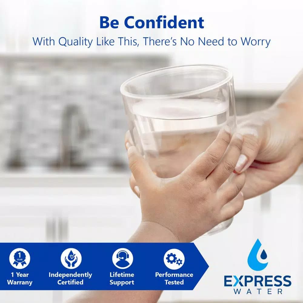 Express Water 10-Stage Reverse Osmosis Alkaline Water Filtration System with Faucet and 4 Gallon Tank