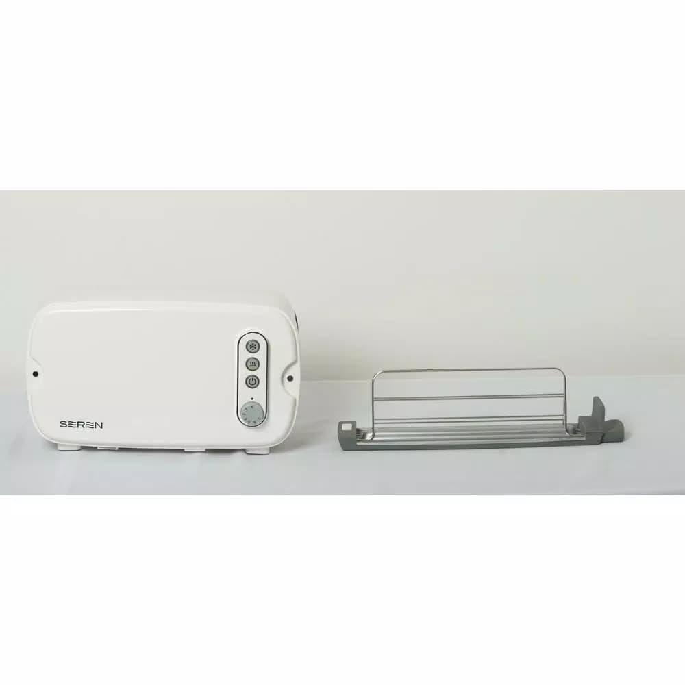BergHOFF Seren 3-Slice White Wide Slot Toaster with Crumb Tray and Side Loading Design